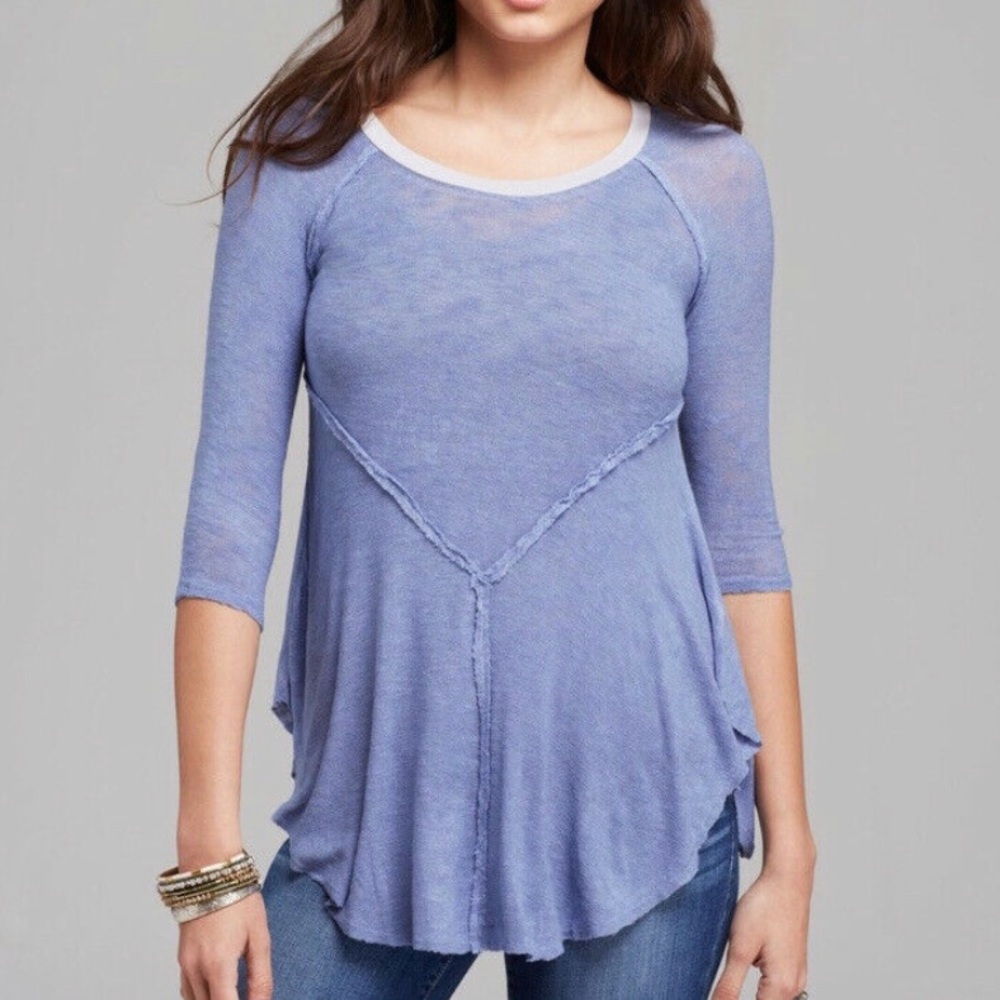 Free People Intimately Free Blue Weekend Top